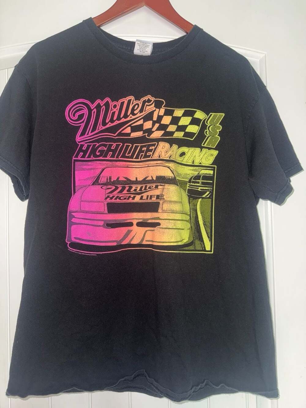 Junk Food Miller High Life Racing Neon Graphic T-Shirt Size M